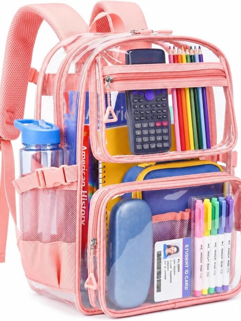 Heavy Duty Clear Backpack for School - Large Transparent Bookbag, Durable